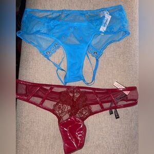 Victoria’s Secret NWT Medium Panty Bundle Thong & Strappy Cheeky Lace Lingerie